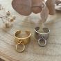 Adjustable ring Hill with round ring gold or silver Souris Grenadine