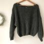 Openwork sweater in wool and mohair khaki color Souris Grenadine