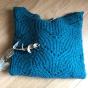Openwork sweater in wool and mohair blue color Souris Grenadine