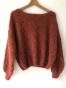 Openwork sweater in wool and mohair terracotta color Souris Grenadine