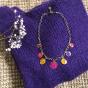 Sweater very soft violet with wool and matching necklace Souris Grenadine