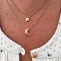 Zoom collier doré avec étoile et lune en acier inoxydable Souris Grenadine