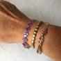 Choix de bracelets portes violet et dores en acier inoxydable Souris Grenadine